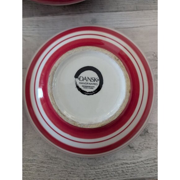 Dansk Bing Cherry Red & White Ceramic Bowls Set Of 4 - Picture 3 of 4